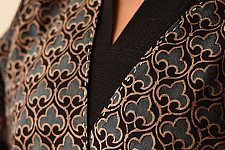 Kimono | Denim & Ajrakh Reversible Cotton Jacket With Kantha Stich
