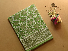 Indigenous Impressions ❣ Bagru Block Printed ~ Cotton Green Saree