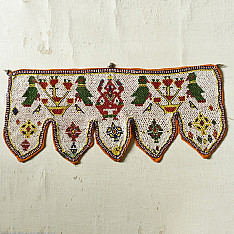 Prachin . प्राचीन  ❂ Gujrat Bead Work - Old & Antique Wall Hanging - Ganesh & Perrot Chakda
