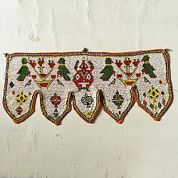 Prachin . प्राचीन  ❂ Gujrat Bead Work - Old & Antique Wall Hanging - Ganesh & Perrot Chakda