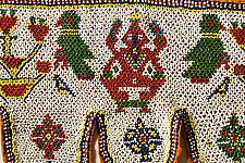 Prachin . प्राचीन  ❂ Gujrat Bead Work - Old & Antique Wall Hanging - Ganesh & Perrot Chakda
