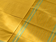 Rojana | Handloom Andhra Cotton Saree - Yellow & Green
