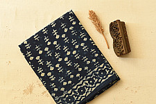 Sunday Afternoon ☕ Block Printed Dabu ~ Indigo Pure Cotton Saree