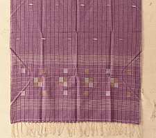 Aamaya . आमाया | Handloom Soft Cotton Jamdani Stole - Purple