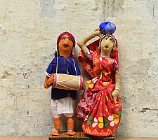 Gudiya - Jhabua Handmade Fabric Doll With Drum (Bhil) 