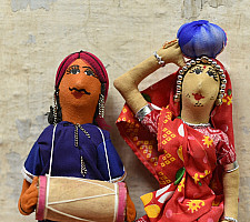 Gudiya - Jhabua Handmade Fabric Doll With Drum (Bhil) 