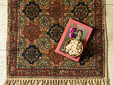 A finite infinity ❧ Kalamkari Natural Color Dhurrie ( 2 X 4 ) - Home Decor