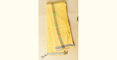 Damodar . दामोदर ~ Handloom Cotton Dhoti & Khes Set - Lime Yellow