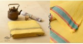 handwoven Cotton Dhoti & Khes Set - Yellow