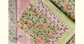 shop Sanganeri Hand block Printed Double Bedsheet  with Pillow Covers- Light Green