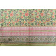 shop Sanganeri Hand block Printed Double Bedsheet  with Pillow Covers- Light Green