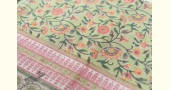 shop Sanganeri Hand block Printed Double Bedsheet  with Pillow Covers- Light Green