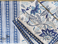 Landscapes Under My Roof ✿ Sanganeri block Printed Double Bedsheet  with Pillow Covers 