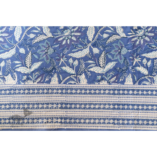 shop Sanganeri Hand block Printed Bedsheet with Pillow Covers- Indigo