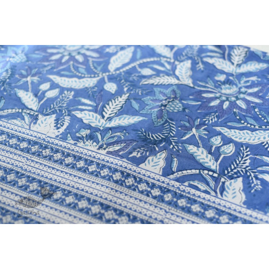 shop Sanganeri Hand block Printed Bedsheet with Pillow Covers- Indigo