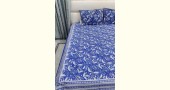 shop Sanganeri Hand block Printed Bedsheet with Pillow Covers- Indigo