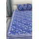 shop Sanganeri Hand block Printed Bedsheet with Pillow Covers- Indigo