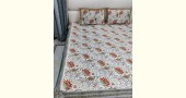 shop Sanganeri Hand block Printed King Size Bedsheet with Pillow Covers