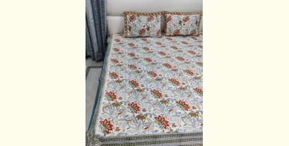 Landscapes Under My Roof ✿ Sanganeri Hand block Printed King Size Bedsheet with Pillow Covers