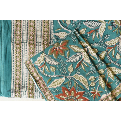 Landscapes Under My Roof ✿ Sanganeri Hand block Printed Double Bedsheet With Two Pillow Covers