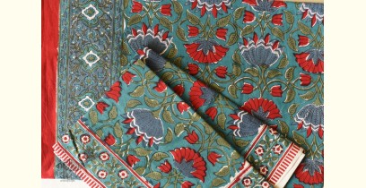 Landscapes Under My Roof ✿ King Size Bedsheet  with Pillow Covers - Sanganeri Hand Block Printed