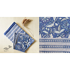 Landscapes Under My Roof ✿ Sanganeri Hand block Printed Double Bedsheet with Pillow Covers- Indigo