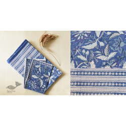 Landscapes Under My Roof ✿ Sanganeri Hand block Printed Double Bedsheet with Pillow Covers- Indigo