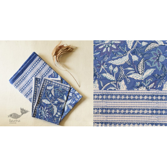 shop Sanganeri Hand block Printed Bedsheet with Pillow Covers- Indigo