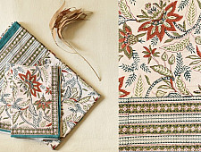 Landscapes Under My Roof ✿ Sanganeri Hand block Printed King Size Bedsheet with Pillow Covers