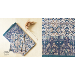 Landscapes Under My Roof ✿ Sanganeri Printed Double Bedsheet  with Pillow Covers- Blue & White