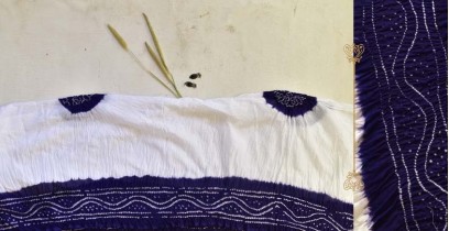 Malvika . मालविका ● Cotton Tie & Dyed Bandhani Saree ● Purple & White