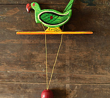 Handmade Wooden Scroll Toy - Parrot 