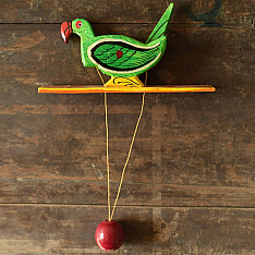 Handmade Wooden Scroll Toy - Parrot 