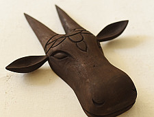 Handmade Wooden Mask ~ Nandi ( Brown )