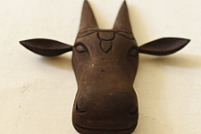 Handmade Wooden Mask ~ Nandi ( Brown )