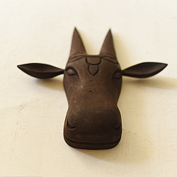 Handmade Wooden Mask ~ Nandi ( Brown )