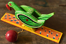 Handmade Wooden Scroll Toy - Parrot 