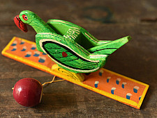 Handmade Wooden Scroll Toy - Parrot 
