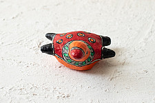 Madhuban . मधुबन ❁ Madhubani Hand Painted Paper Mache ~ Turtle Small (Three Options)