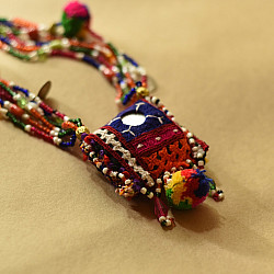 FolkLove | Handmade Tribal Necklace (Bead & Mirror Work)