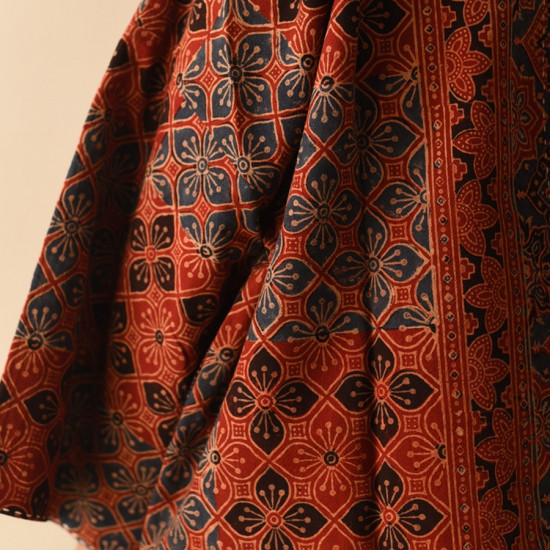 shop Ajrakh Block Printed And Denim Reversible Jacket 