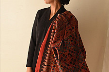 Kimono | Ajrakh Block Printed And Denim Reversible Jacket 