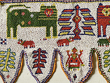 Prachin . प्राचीन  ❂ Gujrat Bead Work - Old & Antique Wall Hanging - Lion Motif