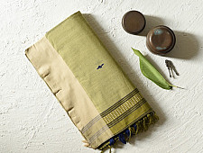 Sadaa . सदा ✡ Begampuri Cotton Saree - Light Green Color