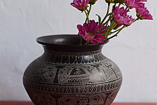Antiquities from Khajuraho ~ Online Hand-Carved Brass Kalash