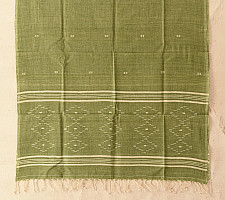 Aamaya . आमाया | Handloom Soft Cotton Jamdani Stole - Light Green