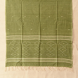 Aamaya . आमाया | Handloom Soft Cotton Jamdani Stole - Light Green