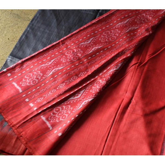 shop Handwoven Pure Tussar Silk Saree - Black With Red Border