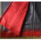 shop Handwoven Pure Tussar Silk Saree - Black With Red Border