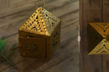 Ahar ✽ Brass ~ A Lamp with Diya (6.5" x 6.5 " x 7") -  3